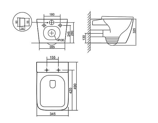 Унитаз подвесной Azario Legenda AZ-2305-AS смыв Торнадо безободковый с микролифтом