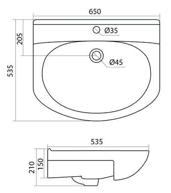 Раковина Santek Лидия 65 1WH110207