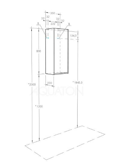 Шкаф навесной Акватон Марти 1A270203MY010 белый глянец, дуб эндгрейн