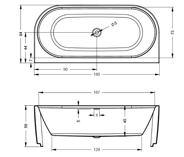 Ванна акриловая Riho Desire back2wall Velvet 180*84 B089014105 с функциями Riho Fall, Riho Sparkle и Riho Led