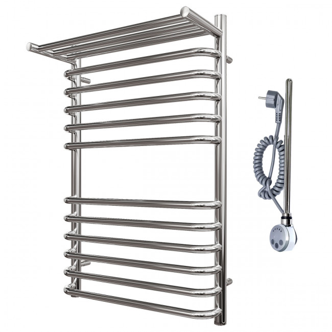 Полотенцесушитель электрический Point Нептун PN09158SPE П11 500*800 с полкой левый/правый хром