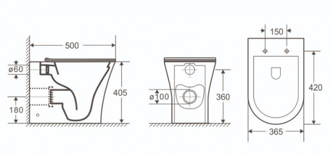 Унитаз приставной Cerutti SPA Adige F CT8907 безободковый с микролифтом