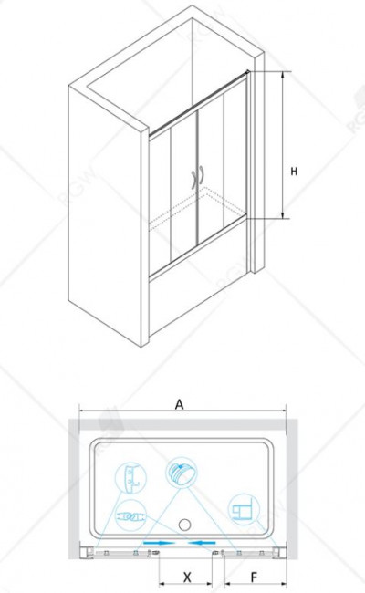 Шторка для ванны RGW SC-61 180 01116118-11 прозрачное