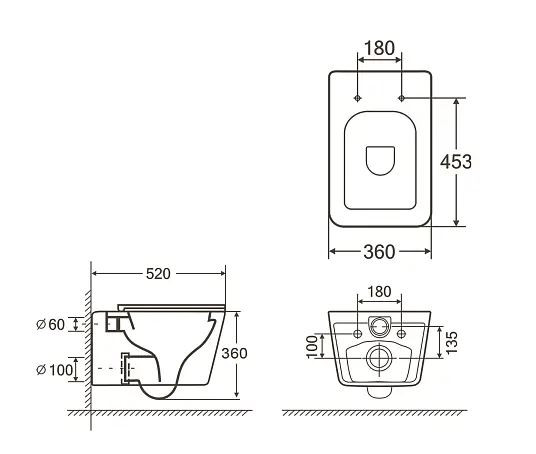 Унитаз подвесной Azario Indor AZ-9004WT смыв Торнадо безободковый с микролифтом