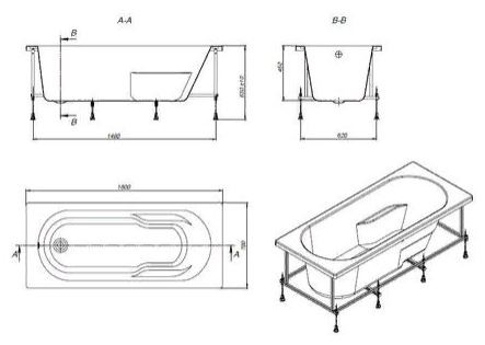 Ванна акриловая Roca Genova-N 160*70 ZRU9302973