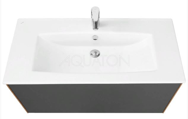 Тумба под раковину Акватон Сохо 100 1A258201AJA00 дуб веллингтон графит софт