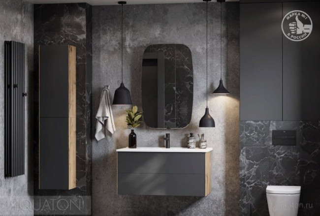 Тумба под раковину Акватон Сохо 100 1A258201AJA00 дуб веллингтон графит софт