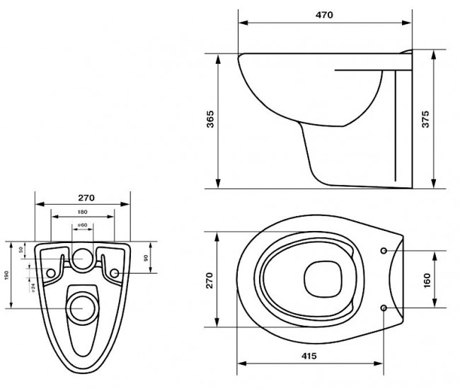 Унитаз подвесной Оскольская Керамика Lauta Rimless 47302100005 безободковый с микролифтом