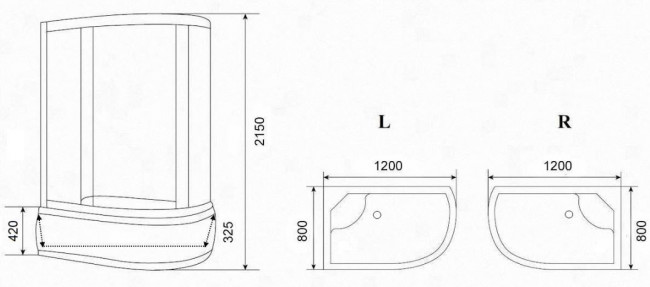 Душевая кабина Parly EF1221L 120*80 левая