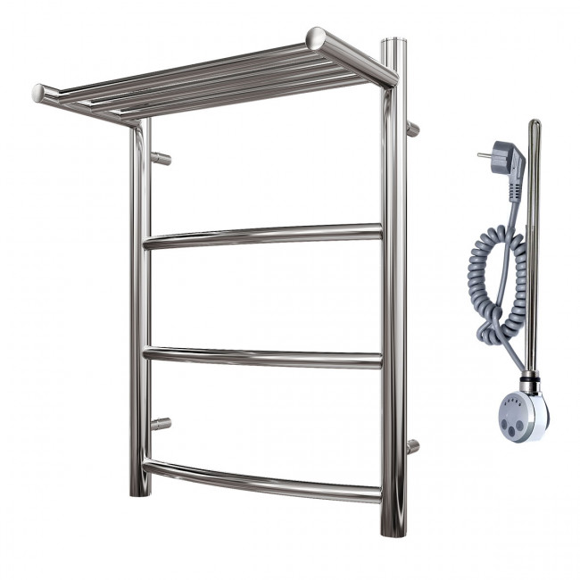 Полотенцесушитель электрический Point Афина PN04146PE П3 400*600 с полкой левый/правый хром