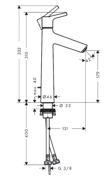 Смеситель Hansgrohe Talis S 72031000 для раковины высокий