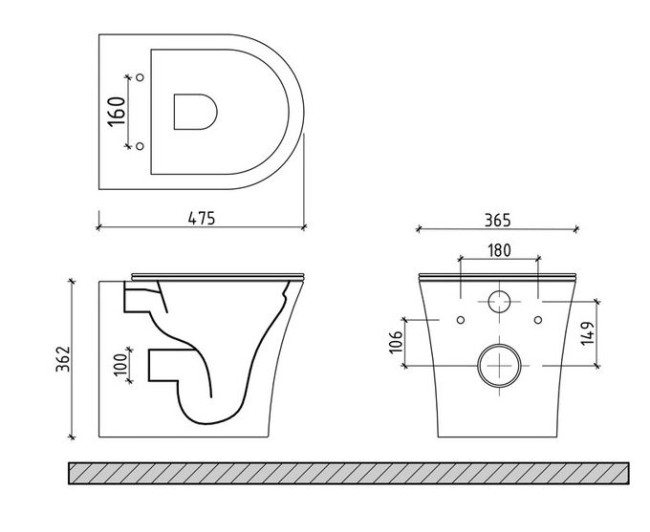 Унитаз подвесной Maretti Elio EL10PBM64-844 безободковый с микролифтом