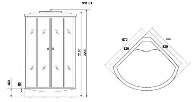 Душевая кабина Niagara NG-901-01 90*90