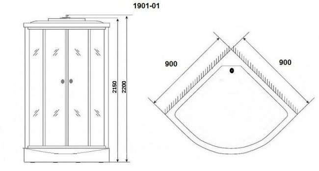 Душевая кабина Niagara Ultra NG-1901-01 90*90