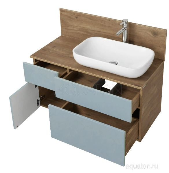 Тумба под раковину Акватон Мишель 100 1A256901MIX30 дуб рустикальный фьорд