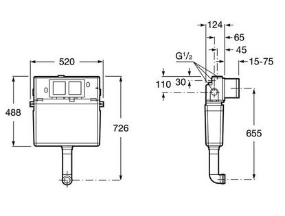 Бачок скрытого бачка Roca Basic Tank 890090200 для приставного унитаза