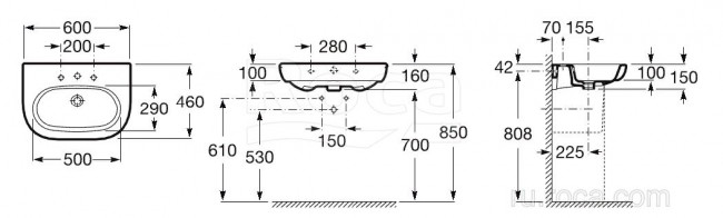 Раковина Roca Meridian 60 327242000