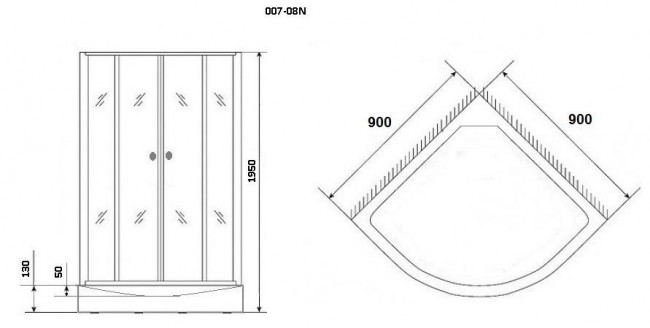 Душевой уголок Niagara NG-007-08N 90*90