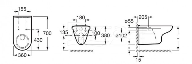 Унитаз подвесной Roca Access 346237000 без сиденья