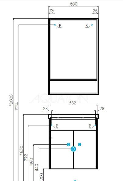 Зеркальный шкаф Акватон Флай 60 1A237602FA860 дуб крафт