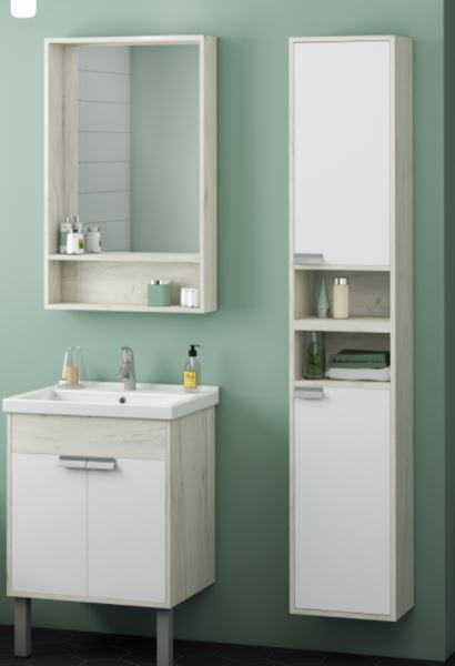 Зеркальный шкаф Акватон Флай 60 1A237602FA860 дуб крафт