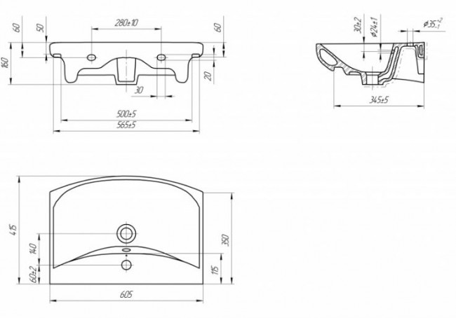 Раковина Cersanit Carina 60 UM-CAR60/1