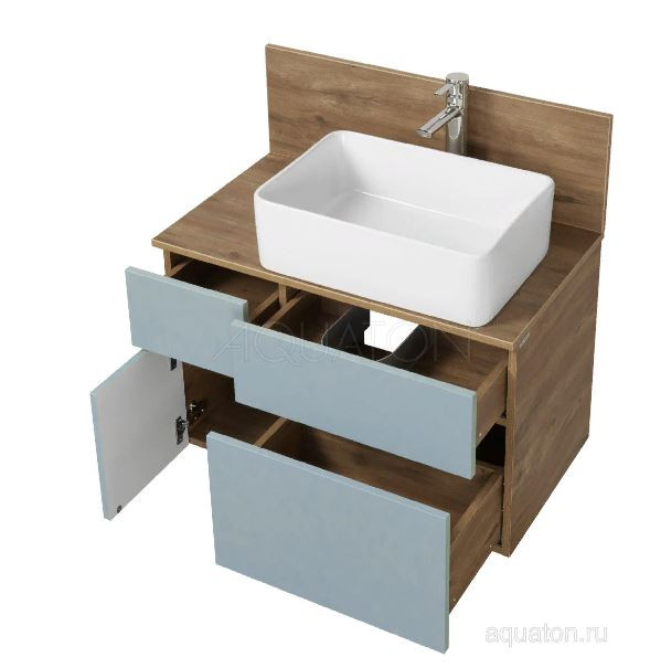 Тумба под раковину Акватон Мишель 80 1A256801MIX30 дуб рустикальный фьорд