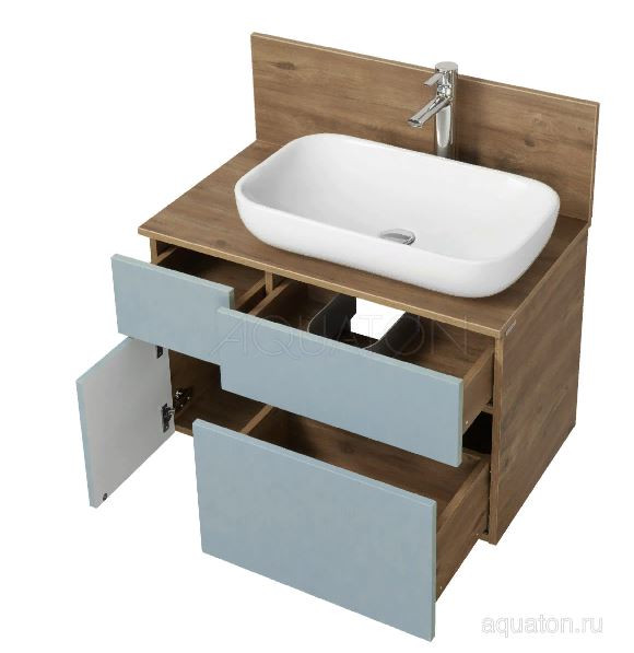 Тумба под раковину Акватон Мишель 80 1A256801MIX30 дуб рустикальный фьорд