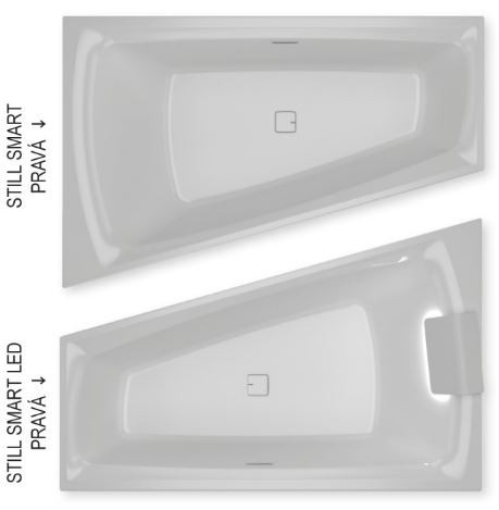 Ванна акриловая Riho Still Smart 170*110 B102011005 левая с функцией Riho Fall и Riho Led