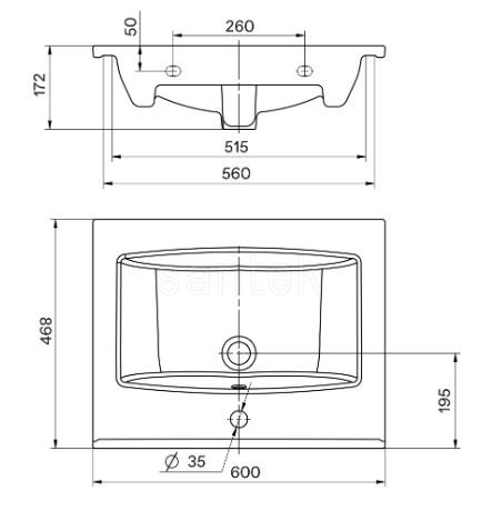 Комплект тумба Акватон Сохо 60 дуб веллингтон графит софт с раковиной Элина 60 1A2580K1AJA00