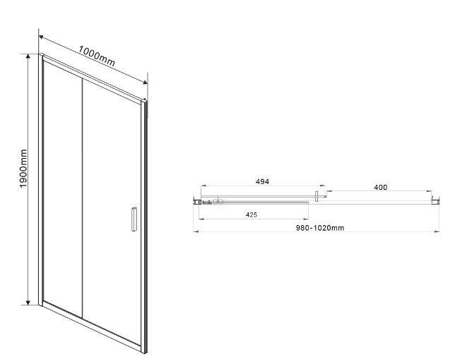 Душевая дверь Vincea Garda 100 VDS-1G100CL прозрачное