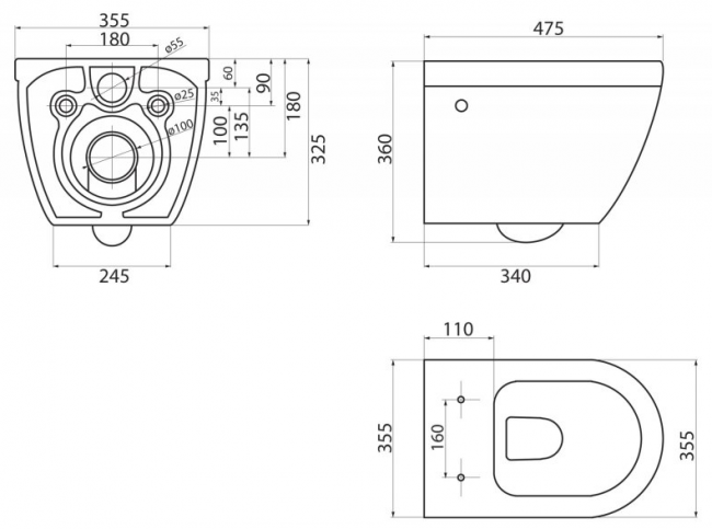 Унитаз подвесной BelBagno Cento-R BB509CH безободковый без сиденья