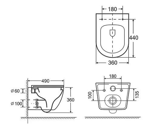 Унитаз подвесной Azario Blanco AZ-9003WT смыв Торнадо безободковый с микролифтом