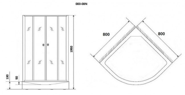 Душевой уголок Niagara NG-003-08N 80*80