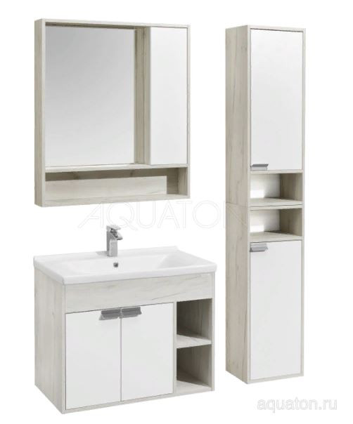 Зеркальный шкаф Акватон Флай 80 1A237702FAX10 дуб крафт