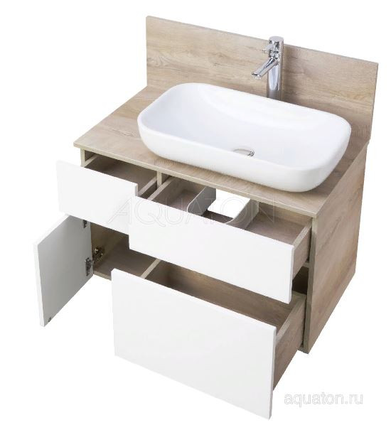 Тумба под раковину Акватон Мишель 80 1A244501MIX40 дуб эндгрейн