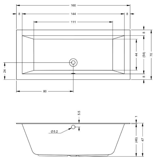 Ванна акриловая Riho Lugo 160*70 B138001005