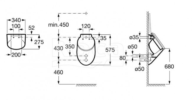 Писсуар Roca Spun 353148000 с крышкой