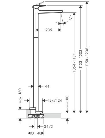 Смеситель Hansgrohe Metropol 32530000 для раковины напольный