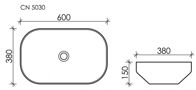 Раковина Ceramicanova Element 60*38 CN5030 накладная