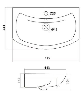 Раковина Santek Балтика 70 1WH207776