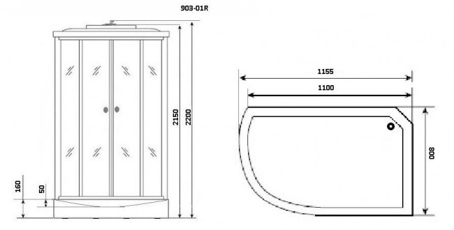 Душевая кабина Niagara NG-903-01R 120*80 правая