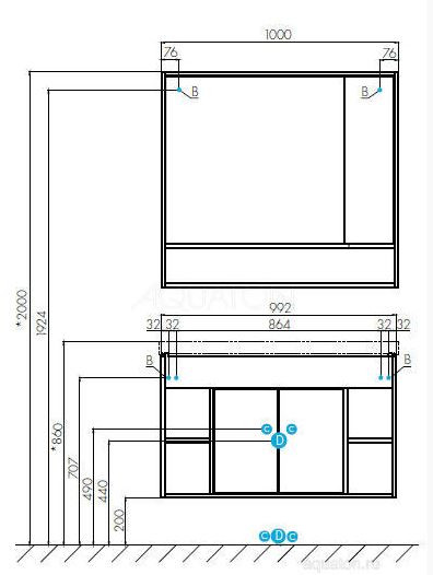 Зеркальный шкаф Акватон Флай 100 1A237802FAX10 дуб крафт