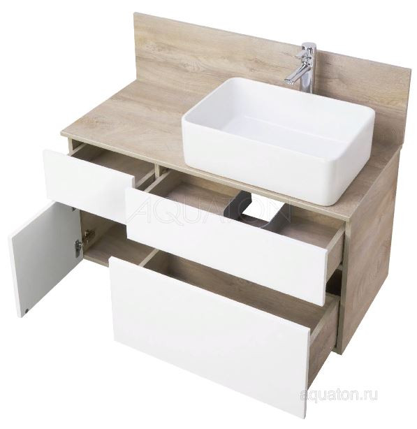 Тумба под раковину Акватон Мишель 100 1A244101MIX40 дуб эндгрейн