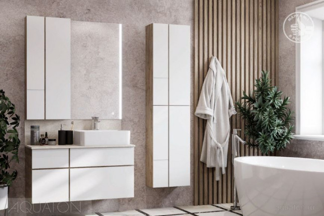 Тумба под раковину Акватон Мишель 100 1A244101MIX40 дуб эндгрейн