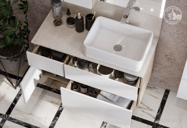 Тумба под раковину Акватон Мишель 100 1A244101MIX40 дуб эндгрейн