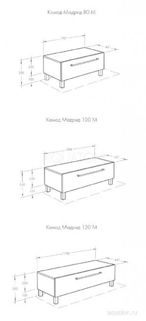 Комод Акватон Мадрид 80 1A131903MA010 белый