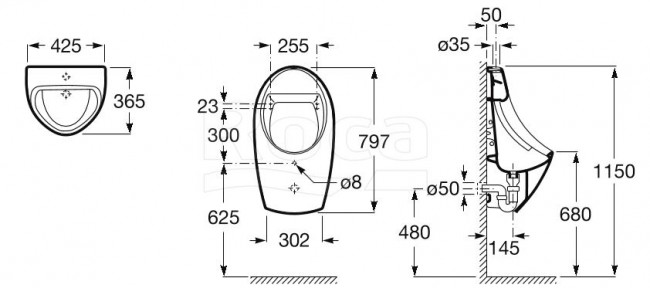 Писсуар Roca Euret 35945H000