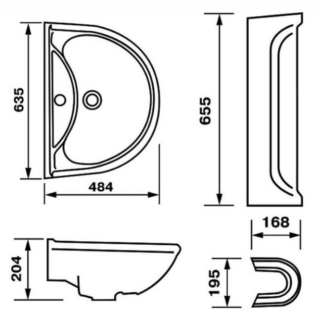 Раковина с пьедесталом Оскольская Керамика Престиж Стандарт 63 45125100102 зеленый