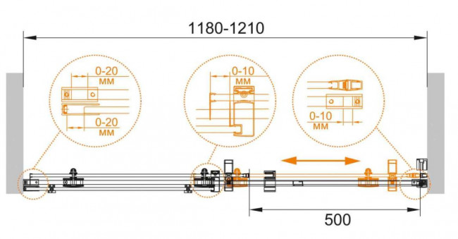 Душевая дверь Cezares STYLUS-O-M-BF-1-120-C-Cr 120 прозрачное